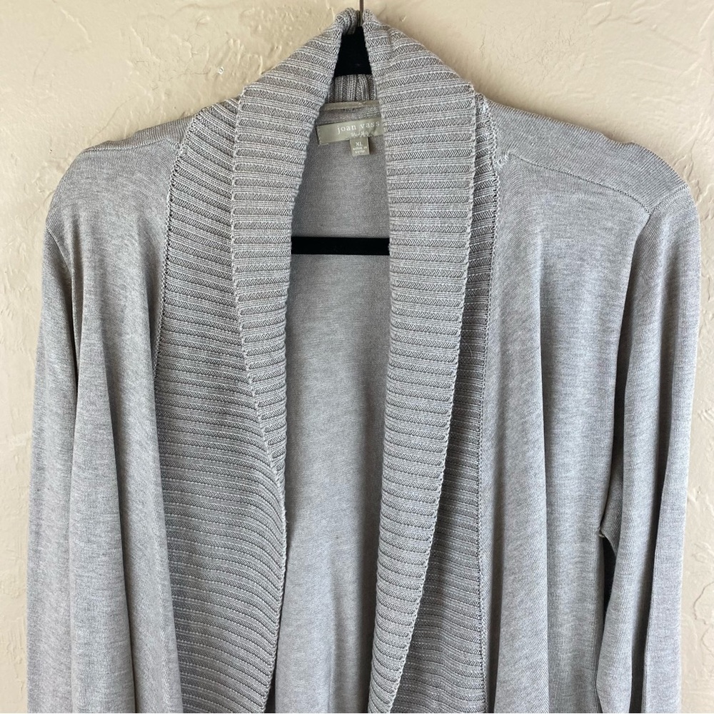 Joan Vass Gray Cardigan Sweater XL - Picture 2 of 9